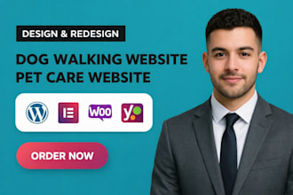 design dog walking and pet care wordpress website for pet training
