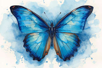 draw custom digital or watercolor butter flay illustrations