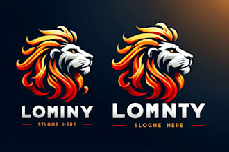 create an awesome flame lion mascot logo with express delivery