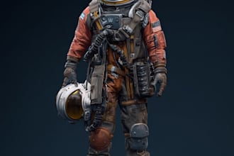 draw sci fi astronaut or space explorer character