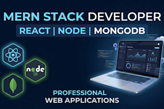 develop mern stack web application using react, node and mongodb