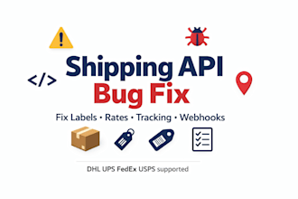 fix shipping api integration errors, labels, rates, tracking and webhooks