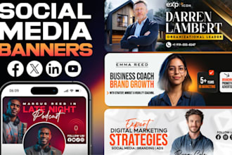design linkedin banner,social media banner,facebook banner, twitter banner