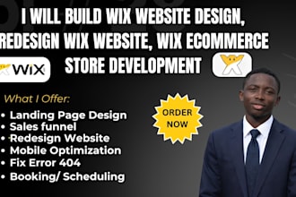 build wix website design, restaurant wix website, wix ecommerce store bookings