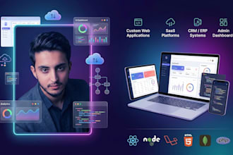 develop a custom full stack CRM, erp, saas, directory or listing, dashboard