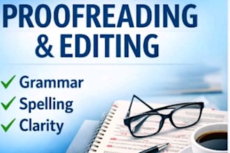 proofread and edit your english grammar,spelling,and documents