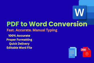 convert pdf to word or do accurate typing work