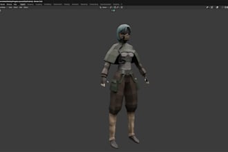create a clean low poly 3d character for games in blender