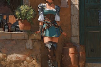 design a unique fantasy or rpg character illustration