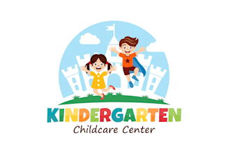 design modern kindergarten, school, daycare and kids logo