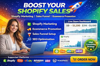boost shopify sales with shopify marketing ecommerce promotion and sales funnel