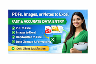 convert pdf images or handwritten notes to excel