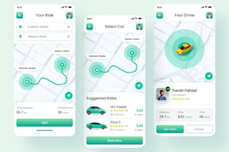 develop ride sharing app, taxi booking app, car rental app, ride sharing app