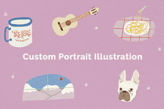 draw a custom illustration for gifts, home or memories