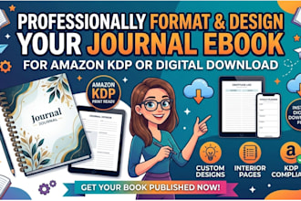 design a layout journal, planner, workbook, notebook, custom journal for kdp
