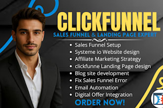 design high converting clickfunnel landing page, sales funnel expert