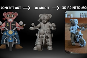 do custom 3d model for 3d printing, 3d printed model, action figure print, paint
