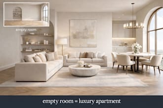 transform empty rooms with professional virtual staging