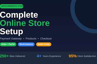 create a complete woocommerce store with payment setup