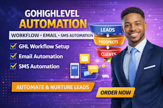 setup gohighlevel automation, workflow, email and SMS automation