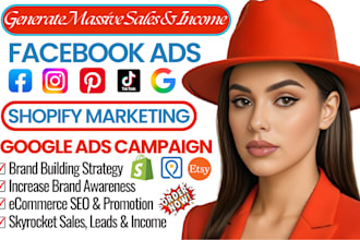 setup facebook ads, sellvia shopify marketing, SEO google ads, shopify promotion