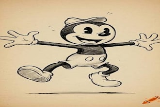 create 2d rubber hose traditional animation vintage retro cartoon style
