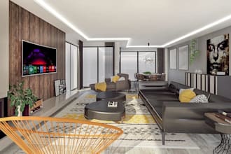renovate open plan living, dining area design,virtual interior furniture staging