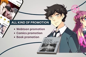do webtoon promotion in 24hrs superfast and be your webtoon comic manager