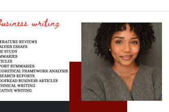 write business case studies, business reports, and strategic content