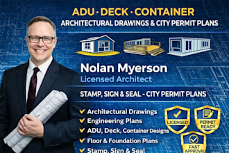 design adu deck container architectural drawings and city permit plans ma cl tx