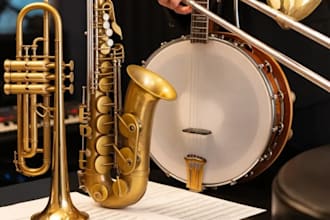 record pro brass horn section trumpet, saxophone, trombone banjo for you track