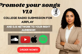 spin your single ep album to 10k college radio, dj network and to right audience