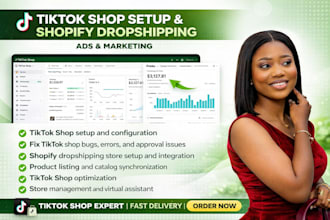 setup shopify tiktok dropshipping shop fix tik tok facebook instagram meta shop