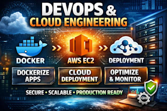 deploy, dockerize, and manage cloud applications as a devops engineer