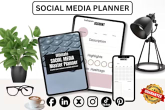 design social media planner, etsy planner, personal page, moon astrology planner