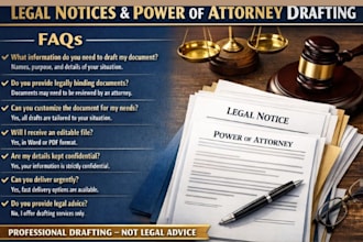 draft legal notices and power of attorney poa documents