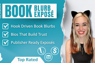 write book blurbs, exposé and author vita