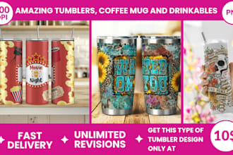 create beautiful tumbler and mug designs
