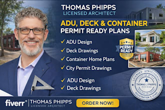 design adu deck and container permit ready plans in ca fl ny