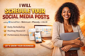 schedule your social media posts via socialpilot, metricool, planoly unum