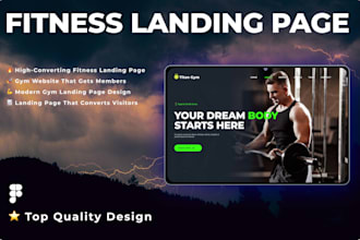 design a modern fitness and gym landing page in figma