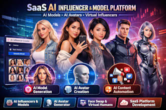 develop saas ai powered influencer website, ai model generator, ai avatar model