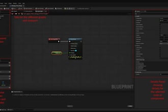create professional unreal engine blueprints, mechanics gameplay systems