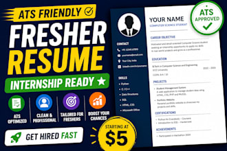create ats friendly resume for freshers and internships