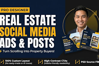 design high converting real estate facebook ads or instagram posts