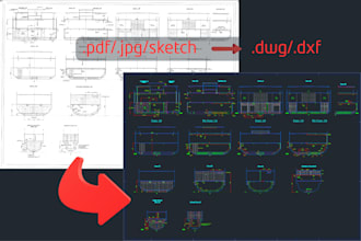 convert PDF drawings to autocad dwg or dxf with precise cad drafting