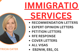 write recommendation letter and expert opinion for eb2 niw eb1a o1 visa