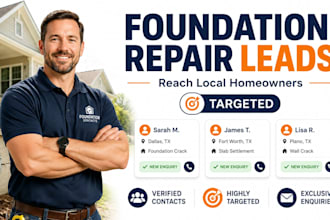 generate foundation repair leads basement contractor crawl space homeowner leads