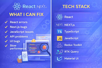 fix react next javascript or typescript bugs in your web app