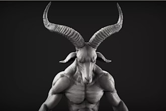 detail 3d creature for 3d printing,zbrush mythical sculpt,stl file repair,horror
